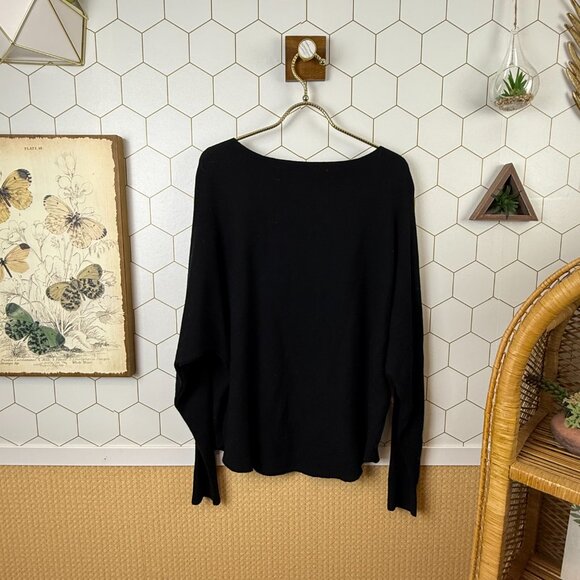 Vila Milano Black Wool Blend Long Sleeve Bedazzled Sweater - Size - Large - Picture 3 of 5